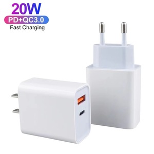 Chargeur PD 20W double port USB C, adaptateur de charge rapide, norme américaine, blanc - Product Image 3