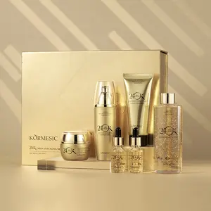 Private Label KORMESIC 24 K Gold Anti-Aging Skin Care Set Essence Milk Serum Toner Facial Cleanser Facial Cream