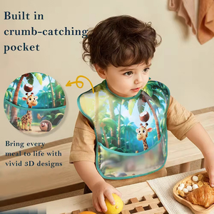 Nhà Máy Thiết Kế Mới Của Trẻ Em Quần Áo Tùy Chỉnh Phim Hoạt Hình Mô Hình Động Vật Bé Yếm <span class=keywords><strong>Smock</strong></span> Cho Trẻ Sơ Sinh Hàng Ngày Chơi - Product Image 3