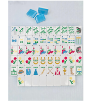Ensemble de Mahjong Américain de Luxe Premium Moderne, 3 couches, en Acrylique Bleu, avec tuiles en forme de fer à cheval, pliable, portable, professionnel, tuiles lourdes