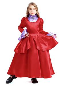 Robe de princesse victorienne pour enfants, tenue de cour vintage pour fête du thé, spectacle sur scène, déguisement de concours – Grande vente d'Halloween - Product Image 4