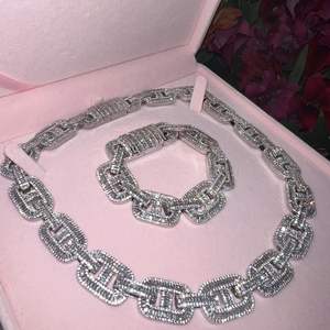 Ensemble <span class=keywords><strong>de</strong></span> bijoux collier et bracelet baguette bling pour hommes et femmes, diamants glacés, bijoux hip hop, chaîne cubaine en forme <span class=keywords><strong>de</strong></span> <span class=keywords><strong>grain</strong></span> <span class=keywords><strong>de</strong></span> <span class=keywords><strong>café</strong></span> glacé <span class=keywords><strong>de</strong></span> 15 mm - Product Image 3