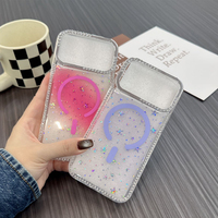 Étui de protection antichoc magnétique en TPU+PC avec paillettes de diamant pour Xiaomi 17 Pro Max/iPhones 11 15 Pro Max
