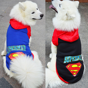 Shine And Shine Superman Dog <b>Hoodie</b> Winter Durable Large Medium Small Dog Clothes For Samoyed Golden Retriever Pet Apparel - Product Image 1