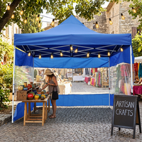 Carpa Plegable de Grado Industrial, Carpa Personalizada para Ferias Comerciales con Paredes Laterales y Ventanas Transparentes, Puesto de Venta Comercial, Evento al Aire Libre