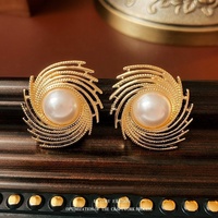 Boucles d'oreilles perle double boucle Boucles d'oreilles perle ovale aiguille argent Boucles d'oreilles perle coeur