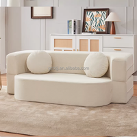Sofá Cama Plegable con Cubierta de Tela de Pana y Relleno de Espuma de Alta Densidad, Compresión al Vacío, Diseño BTCS004 para Sala de Estar