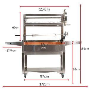 Parrilla Argentina de Acero Santa Maria para Asados al Aire Libre, Parrilla de Carbón para Uso Doméstico, Acero Inoxidable - Product Image 3
