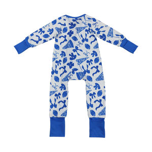 RTS vente en gros de barboteuse d'automne à manches longues avec nœud de football pour bébé fille vêtements de printemps et d'automne - Product Image 3