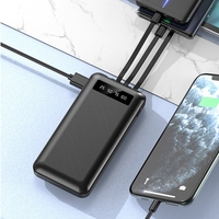 X325-1 Batterie externe portable haute capacité 20000mAh avec câbles, charge rapide et écran LED