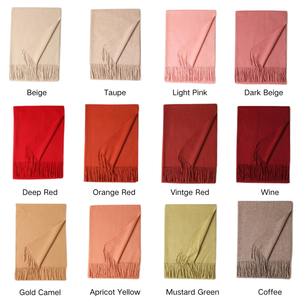 Écharpe en laine pure 100% de qualité supérieure, multicolores, unie, 70*200cm, 280g, respirante, épaisse et chaude pour le temps froid - Product Image 2