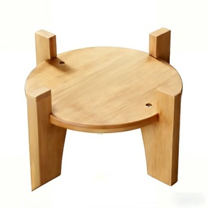 Bamboo Round Wine <b>Bottle</b> Stand Convertible <b>Storage</b> <b>Rack</b> For Display And Seating Modern Solid Wood Design - Product Image 5