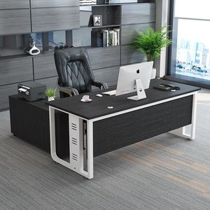 Sang trọng ông chủ Văn phòng Bàn và ghế thiết lập với lưu trữ bằng gỗ bên tủ nhà máy bán hàng trực tiếp để sử dụng nhà - Product Image 6