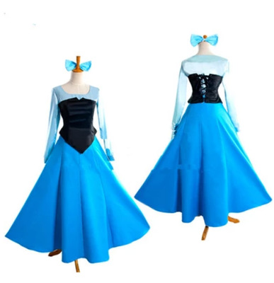 adult ariel blue dress costume Navy Cotton Alisa Dress