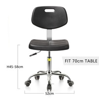 Chaise de laboratoire industrielle en acier inoxydable durable, antistatique, en mousse PU, avec levage et rotation, pour les écoles, les hôpitaux, les ateliers, J29