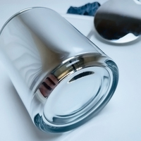Pot à bougie en verre galvanisé vide de luxe Conteneur à bougie d'aromathérapie avec couvercle miroir argenté pour la fabrication de bougies