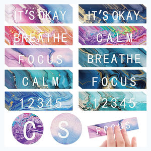 Xuri Style d'impression paisible Autocollants de soulagement du stress Citations d'art inspirées de la nature Respirez les invites de mise au point pour soulager l'anxiété n'importe où - Product Image 2