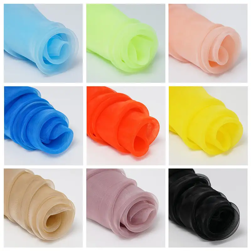 สารีนุ่ม 3d ลูกไม้สายรุ้งผ้าเงินดอกไม้เชียร์ปัก Jacquard สองชั้นผ้าไหมเลื่อม Organza ตาข่ายทอโพลีเอสเตอร์ 100%