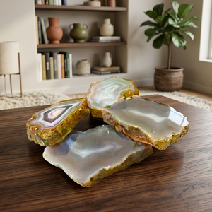 Dalles d'agate naturelle - Figurines de forme irrégulière polies à la main en gros, provenant du Gujarat, pour la décoration intérieure, les tasses à thé/café et l'usage quotidien - Product Image 2