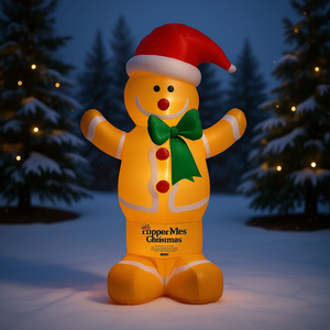 Decoración Navideña Inflable de Hombre de Jengibre, Decoración para Jardín Exterior, 6 Pies de Altura, Iluminada, para Exhibición Navideña - Product Image 2