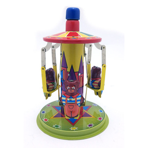 Carrusel Retro de Cuerda, Juguete Clásico de Metal, Regalo para Fiestas Infantiles, Oso Giratorio con Resorte de Metal Verde, Recuerdo Nostálgico de la Infancia - Product Image 3