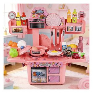 Mini Toy <b>Kitchen</b> Cooking Set Kids Counter Burner Pantry <b>Shelf</b> Culinary Discovery Creative Development Imagination Learning - Product Image 4