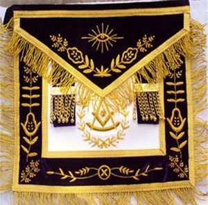 Delantal de cuero Master Mason al por mayor con logotipo bordado a mano e insignia cosida característica magnética - Product Image 3