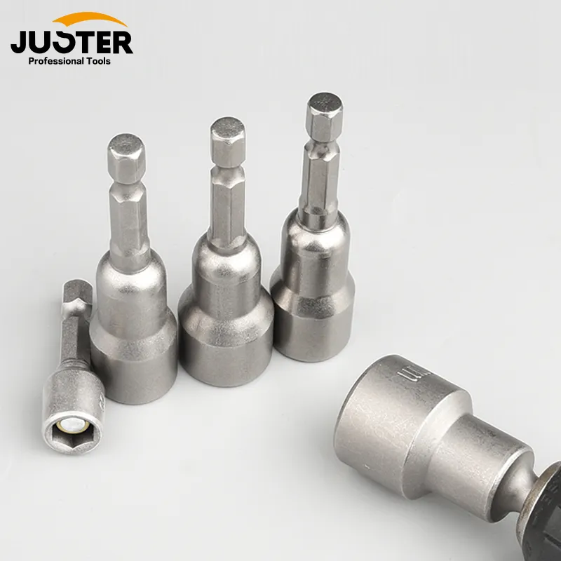 Juster 3/8*65 Hex Impact Magnetische Nutsetter Schroevendraaier Socket Driver Bit Set Moer Setter Voor Boor Of Accuboorschroevendraaier