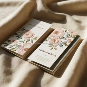 Tarjetas de Invitación de Alta Calidad con Relieve 3D, Lujosas con Forro de Papel Dorado, Sobres y Tarjetas de Felicitación de Terciopelo con Diseño Artístico de Rosas - Product Image 2