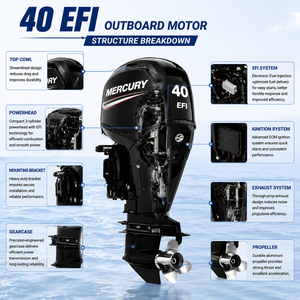 <span class=keywords><strong>Moteur</strong></span> hors-bord <span class=keywords><strong>Mercury</strong></span> <span class=keywords><strong>40</strong></span> EFI 40HP 30kW 5500~6000 tr/min 3 cylindres 4 temps à injection électronique de carburant pour <span class=keywords><strong>bateau</strong></span> de pêche - Product Image 4