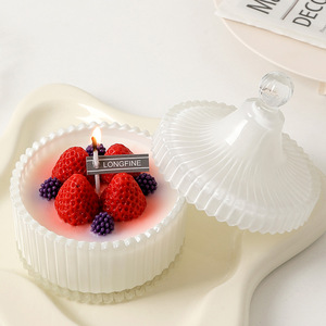 Velas perfumadas de cera de soja, vela creativa de fruta de fresa, decoración de cumpleaños, regalos, recuerdos, decoraciones de dormitorio - Product Image 4