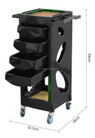 Chariot de rangement multi-niveaux pour salon de beauté, coiffeur, barbier, avec tiroirs et roulettes