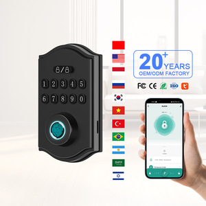 สมาร์ทล็อคประตูลายนิ้วมืออลูมิเนียมอัลลอยด์สีดำ รหัสผ่านการ์ด IC ปลดล็อคประตูรักษาความปลอดภัยสำหรับสำนักงาน AF08 - Product Image 1