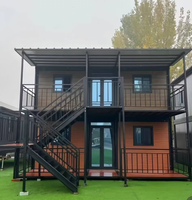 Maison conteneur extensible à double aile personnalisée, unité modulaire préfabriquée à double étage en structure acier pour bureaux et hôtels