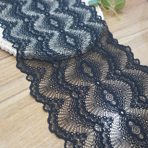 Groothandel 24Cm Zwart Stretch Kant Rand Mesh Kant Stoffen Voor Jurk Lingerie - Product Image 5