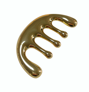 spa use wellness Scalp <b>Massage</b> products five teeth metal gua sha comb gold color Relaxation <b>Massage</b> <b>Tool</b> for head - Product Image 2