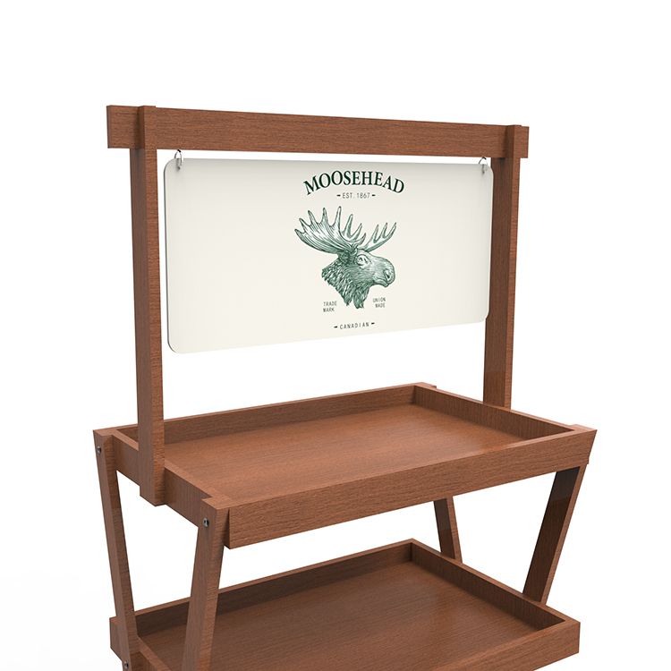 Customized Wooden Wine Display Rack for Supermarkets for Showcasing Wines on Shelves — view 2
