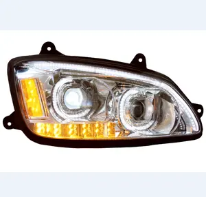 Dot/mar lâmpada led 6-24v, cromada ou preta, acabamento, farol para caminhão pesado, adequado para kenwort660, farol projetor