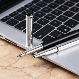 Luxury Metal Ballpoint <b>Pen</b> with logo Personalized <b>Silver</b> Metal <b>Pens</b> Business Signature Metal <b>Pen</b> Black Custom Corporate Gifts - Product Image 5