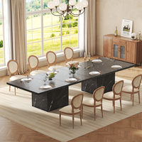 Table de salle à manger en chêne massif sur mesure, grandiose, raffinée et majestueuse, 8 places, avec base en bloc pour hôtel, villa, salle de banquet