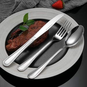 Ensemble de couverts de luxe en acier inoxydable couleur argent, style européen, réutilisables, finition miroir, pour hôtel, couteau, fourchette et cuillère, à prix abordable - Product Image 5