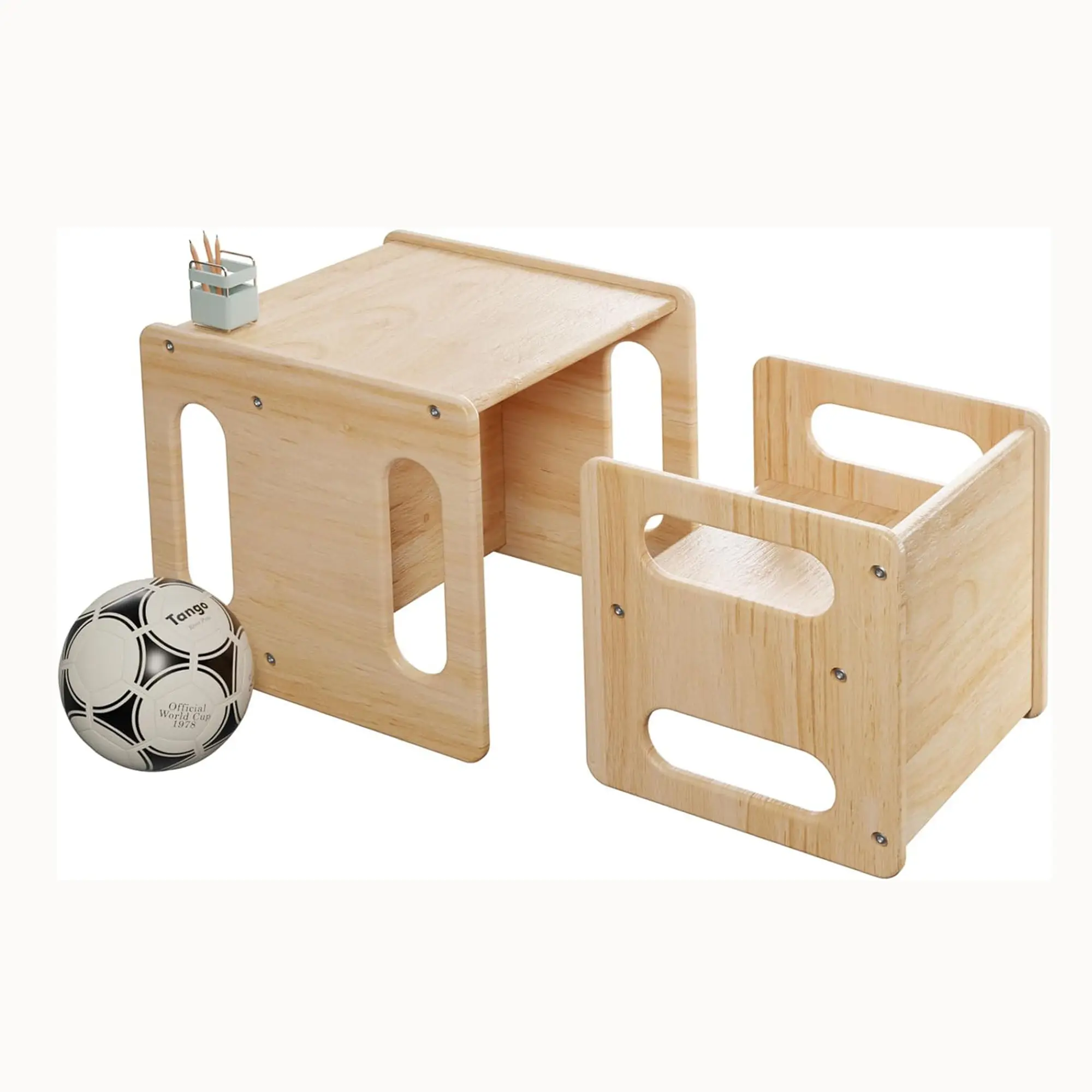 Montessori Aktivität sraum Baby möbel Set Massivholz Entwöhnung Kinder Lese tisch und Stuhl Set