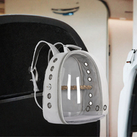 Sac à dos de voyage pour animaux de compagnie, respirant, luxueux et portable, avec coque en plastique transparente rigide, pour oiseaux