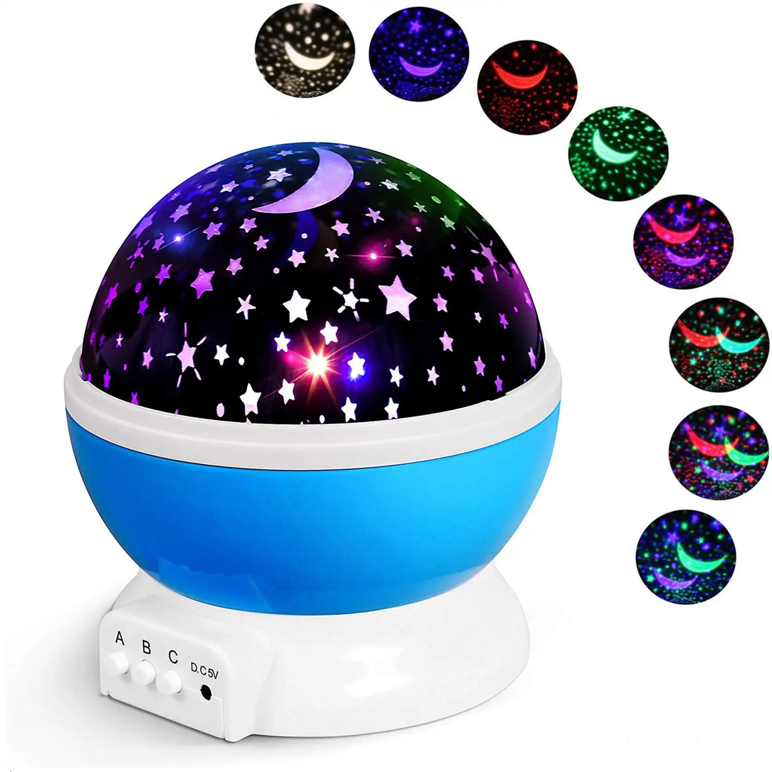 360 Degree Rotating Laser Led Colorful Dream Moon star night light projector for bedroom
