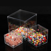 Boîte de rangement et de présentation de bonbons en acrylique transparent de qualité alimentaire, personnalisée, petite, carrée, en forme de cube, 2x2, 3x3, 4x4, en plexiglas PMMA, avec couvercle