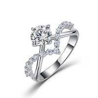 Bague en argent S925 incrustée de moissanite 1,4 carats, style français élégant et luxueux, couleur D, clarté, double face, à niveaux, pour anniversaire