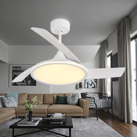 Pour YOUKAIN Ventilateur de plafond LED moderne de luxe de 42 pouces avec CCT Dimmable Light Télécommande Lames en plastique en métal Conception brevetée