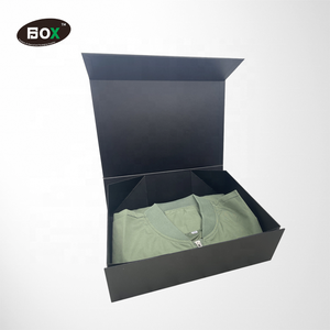 Boîte cadeau magnétique de luxe personnalisée, emballage en carton rigide de qualité supérieure, fermeture pliable, élégante, souvenir, noir mat, logo imprimé - Product Image 2