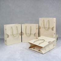 Sac à provisions en papier de qualité supérieure imprimé personnalisé de luxe avec poignée en ruban réutilisable
