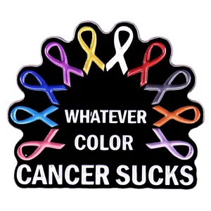 任何颜色的癌症吮吸翻领别针定制标志心理健康乳腺癌意识丝带别针染料黑色珐琅别针徽章